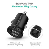 RavPower 24W 4.8A Mini Dual USB Car Adapter 2-Port Car Charger (Refurbished)