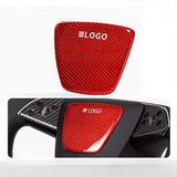 Real Dry Carbon Fiber Airbag Trim Cover for Model Y Juniper & Model 3 Highland