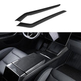 Real Dry Carbon Fiber Center Console Side Panel Overlays for Model 3 Highland / Model Y Juniper(2 Pieces)