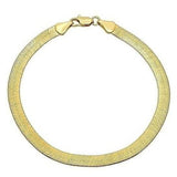 Real Gold Filled High Polish Finsh Magic/snake Chain Bracelet Flat Herringbone