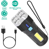 Rechargeable Flashlight LED Floodlight Torch with Strap Super Bright Flashlight