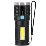 Rechargeable Flashlight LED Floodlight Torch with Strap Super Bright Flashlight