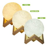 Rechargeable Moon Lamp Night Light Kids Dimmable LED Touch Changing Light