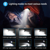 Rechargeable Motion Sensor Head Lamp 6 Light Modes