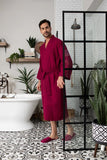 Waffle Kimono Spa Bathrobe for Men -  Absorbent, Lightweight