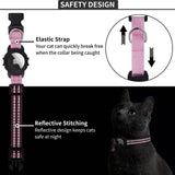 Reflective GPS Cat Collar with AirTag Holder and Bell