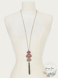 Thalia Sodi Silver-Tone Pave Lip and Chain Tassel 32 Pendant Necklace
