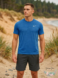 Nike Mens Heather Short Sleeve Rash Guard, Size Medium