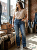 Silver Jeans Co. Suki Curvy Mid Rise Thick Stitch Bootcut Jeans, Size 30x31