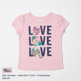 Epic Threads Little Girls Short Sleeve Text T-shirt - Crystal Rose, Size 6X