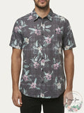 ONeill men's Fiiore Floral Print Short Sleeve Button-up Shirt, Size Small