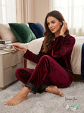 I.n.c. Lace-Trim Printed Velvet Pajama Pants