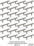Jamison Collection J224-SN 3 Inch Bar Cabinet Pull Satin Nickel, LOT OF 24