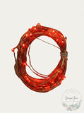 2PK Tiny Lites Battery Operated Indoor Silver Wire LED Light String, Red, 6-Feet