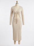 Nicholas Luisa Ruched Cutout MIDI Dress, Size Large