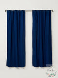Skyline Velvet 50X 84 Inches Rod Pocket/Back Tab Window Curtain Panel in Navy