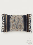 J Queen New York Linette Polyester Boudoir Decorative Throw Pillow 15X22, Blue