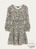 Theory Drawstring Neck Silk Mini Dress, Size Large