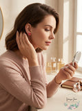 Holiday Lane Silver-Tone Love Heart Stud Earrings,  Red
