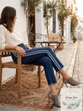 Style & Co Cropped Varsity-Stripe Jeans, Size 12