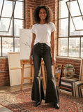 Free People Womens Irreplaceable High Waist Flare Jeans