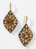 Inc Gold-Tone Multi-Stone Cluster Drop Earrings