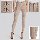 Pistola Lace-Up Skinny Jeans in Lynn You're Blushing, Size 29