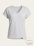 Calvin Klein Performance V-Neck Asymmetrical-Hem Top, Size XS