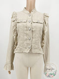 INC International Concepts I.N.C. Ruffled Linen Jacket, Size XS