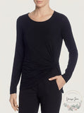 T Tahari Womens Twist Long Sleeves Blouse-Size Small
