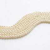 Weebee 200Pcs Glass Pearl Beads Loose Spacer Round Czech, Cream /4mm