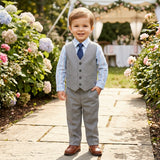Nautica 3-PC. Sharkskin Vest, Shirt and Tie Set, Little Boys, Size 2T