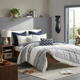 Ink Ivy Mila Cotton Printed Comforter Set With Chenille Full/Queen