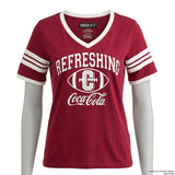 Freeze 24-7 Juniors Coca-Cola-Graphic Varsity T-Shirt, Burgundy, Size Medium