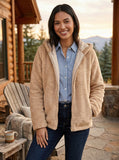 Style & Co Zip-Front Hooded Faux-Fur Jacket,Size Small Medium