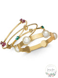 Thalia Sodi Gold-Tone 4-Pc. Set Imitation Pearl and Crystal Bangle Bracelets
