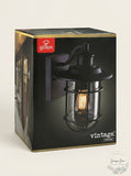 Globe 44308 Vintage Turner Wall Sconce, Natural, Black