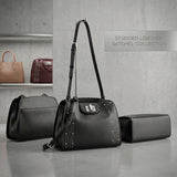Calvin Klein Clementine Mercury Leather and Celestial Stud Embellished Crossbody