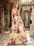 Teeze Me Juniors Floral-Print Halter Gown, Size 5