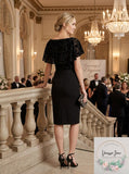 Ralph Lauren Embroidered Petal Sleeve Jewel Neck Sheath Dress, Size 8P