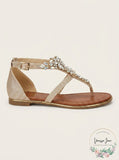 G by Guess Womens Deers Fabric Split Toe Casual Ankle Strap, Gold, Size 6.0