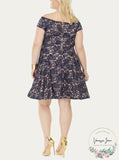 B. Darlin Womens Juniors Plus Lace Fit & Flare Dress, Size 22W