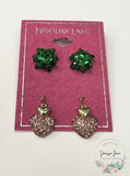 Holiday Lane Gold-Tone 2-Pc. Set Pave Stud and Drop Earrings