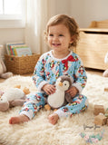 Youngland Baby Girls Faux Fur Holiday Sleep Set, Blue/White 18Months