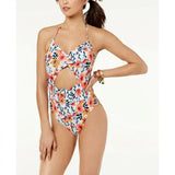 Hula Honey Juniors  Such A Fleury Printed Cut Out Swimsuit, Sz Medi