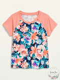 Ideology Little Girls Floral-Print Rash Guard Swimsuit Top, Size 6