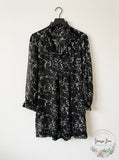 Lucky Brand Women's Marble Print Dress, Black/Multi, Large