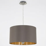 Eglo 1x60W Pendant W/ Satin Nickel Finish and Cappucino and Gold Shade