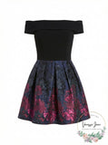 Xscape Womens Off-the Shoulder Fit and Flare Cocktail Dress, Size 2