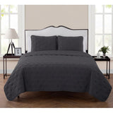 VCNY Home Kaleidoscope 3-Piece Grey Geometric Quilt Set  King